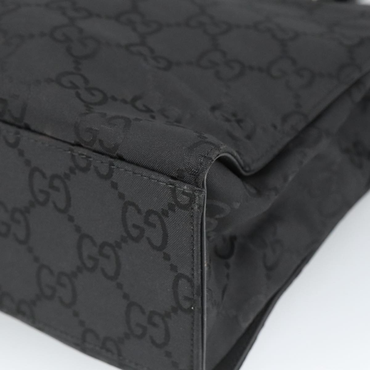 GUCCI Bamboo GG Canvas Hand Bag Nylon Black Silver 002 1016 2123 ep6579