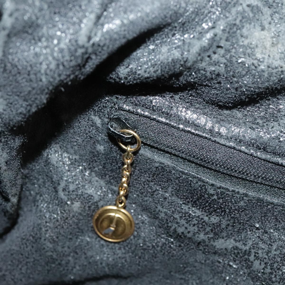 GUCCI Bamboo Hand Bag Suede Leather 2way Black Gold 001 3444 1638 ep6584