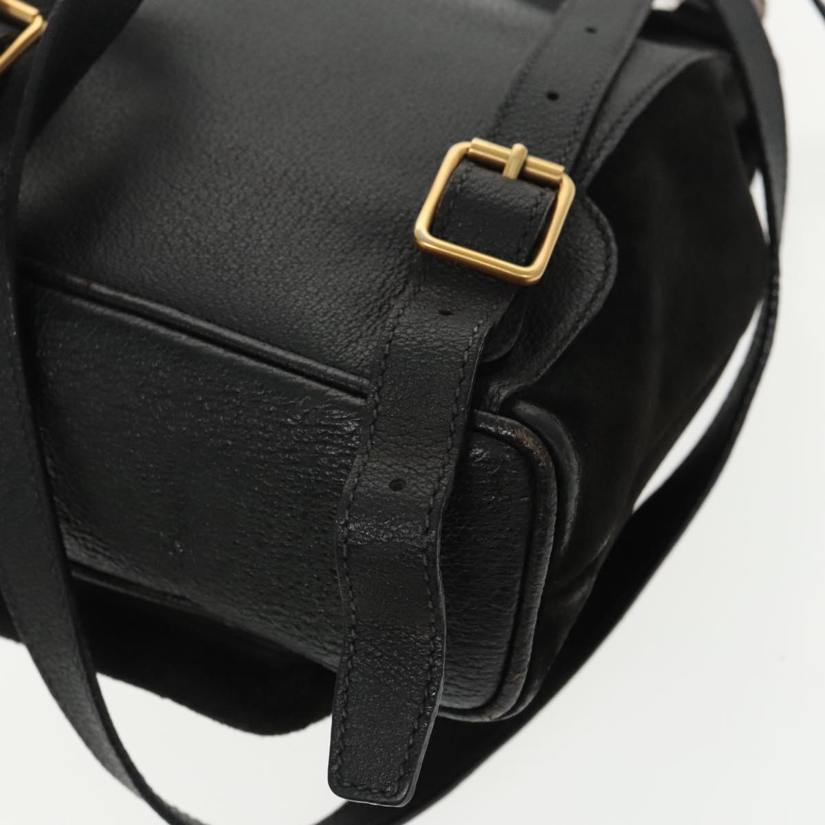 GUCCI Bamboo Backpack Suede Black Gold 003 1705 0030 ep6590