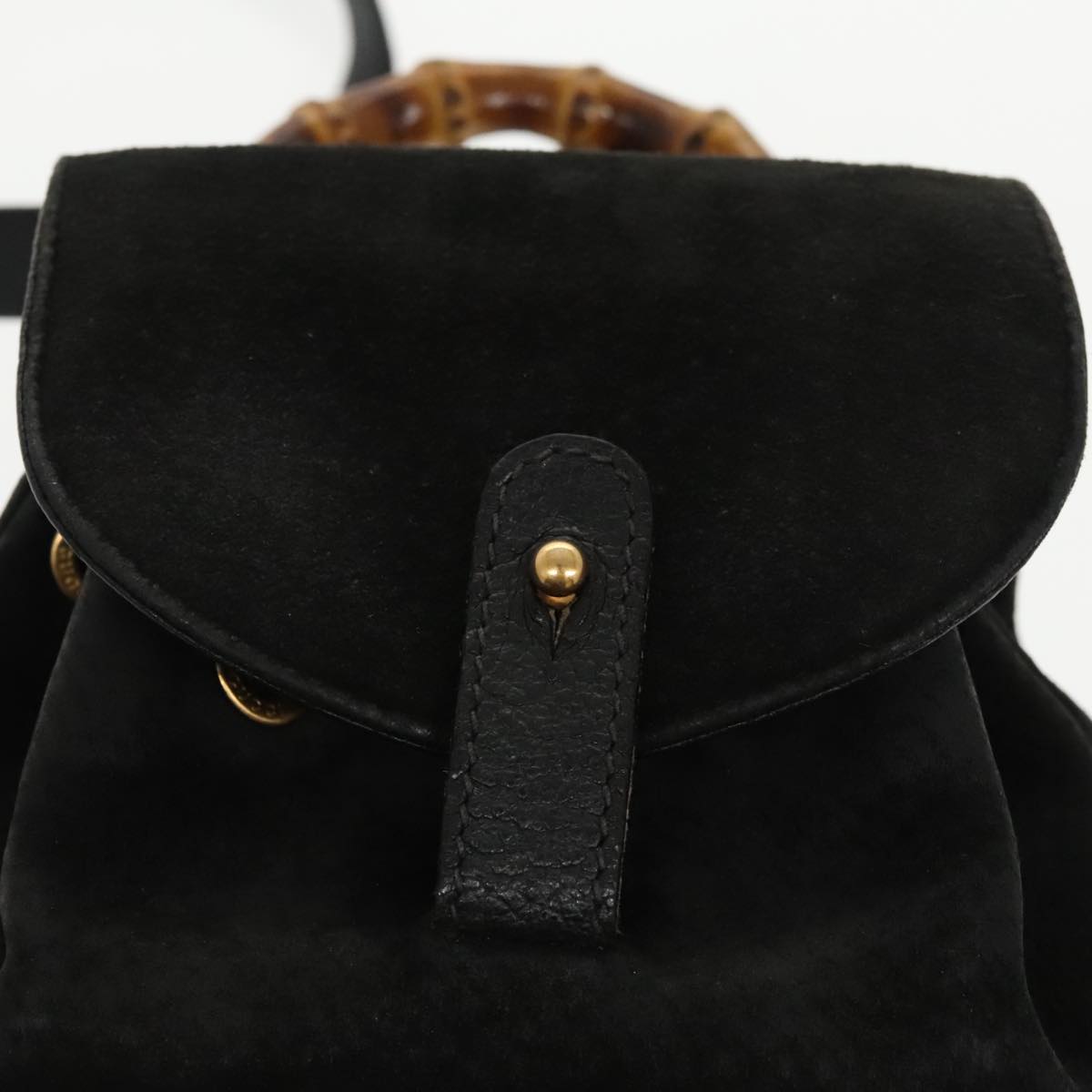 GUCCI Bamboo Backpack Suede Black Gold 003 1705 0030 ep6590