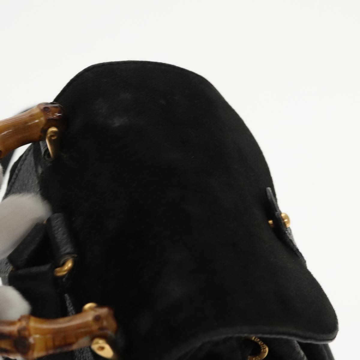 GUCCI Bamboo Backpack Suede Black Gold 003 1705 0030 ep6590