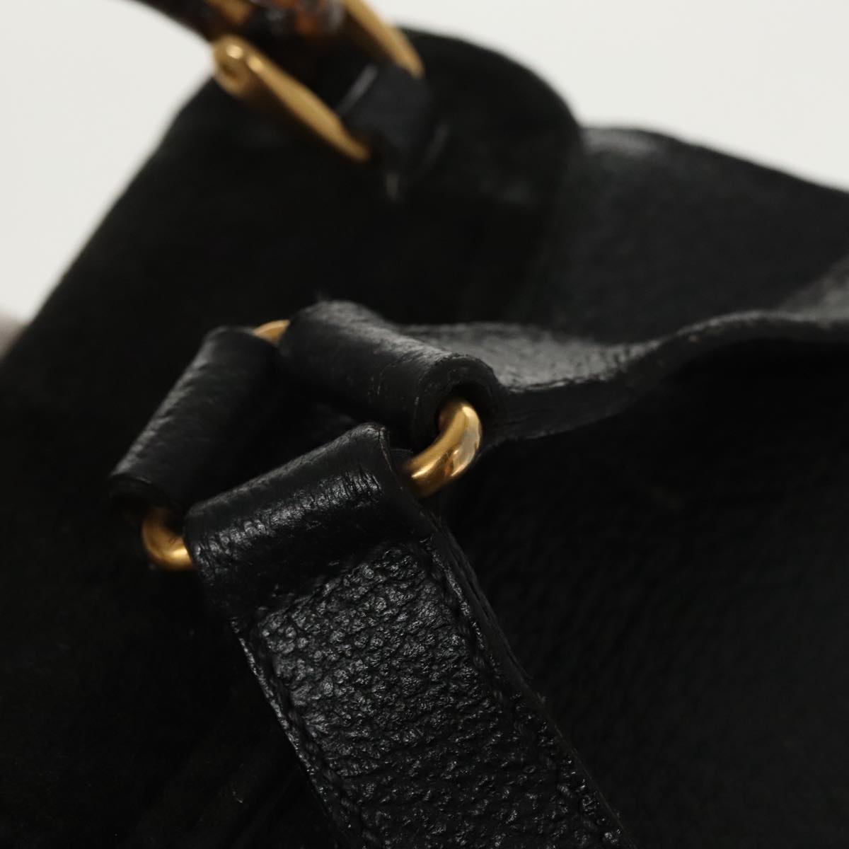 GUCCI Bamboo Backpack Suede Black Gold 003 1705 0030 ep6590