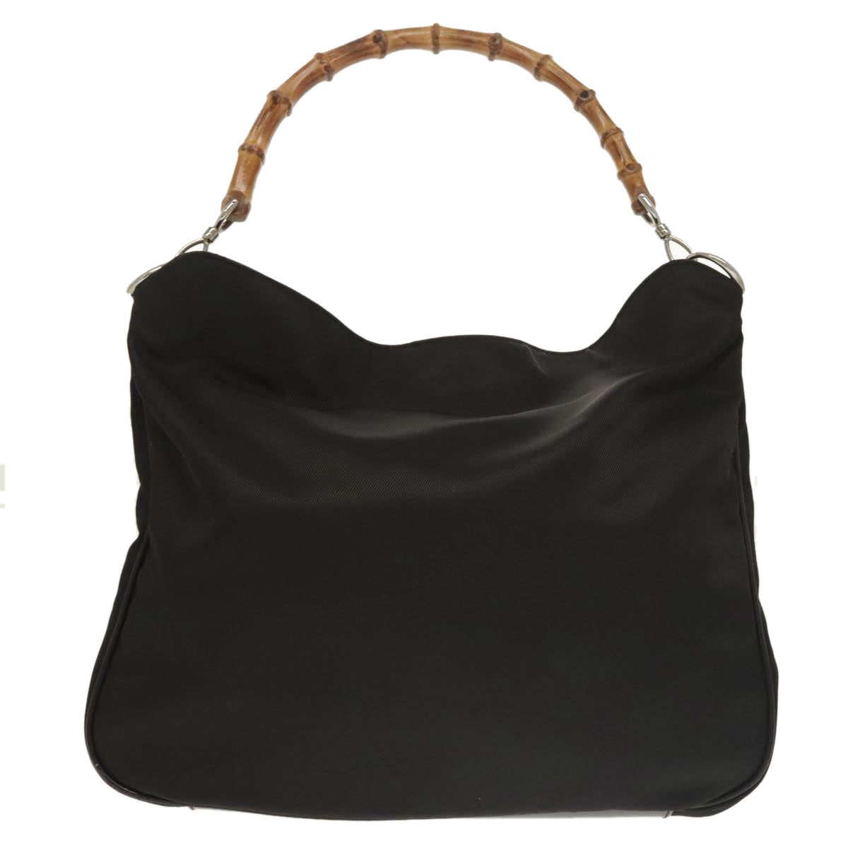 GUCCI Bamboo Hand Bag Nylon 2way Brown 001 2058 1577 ep6594
