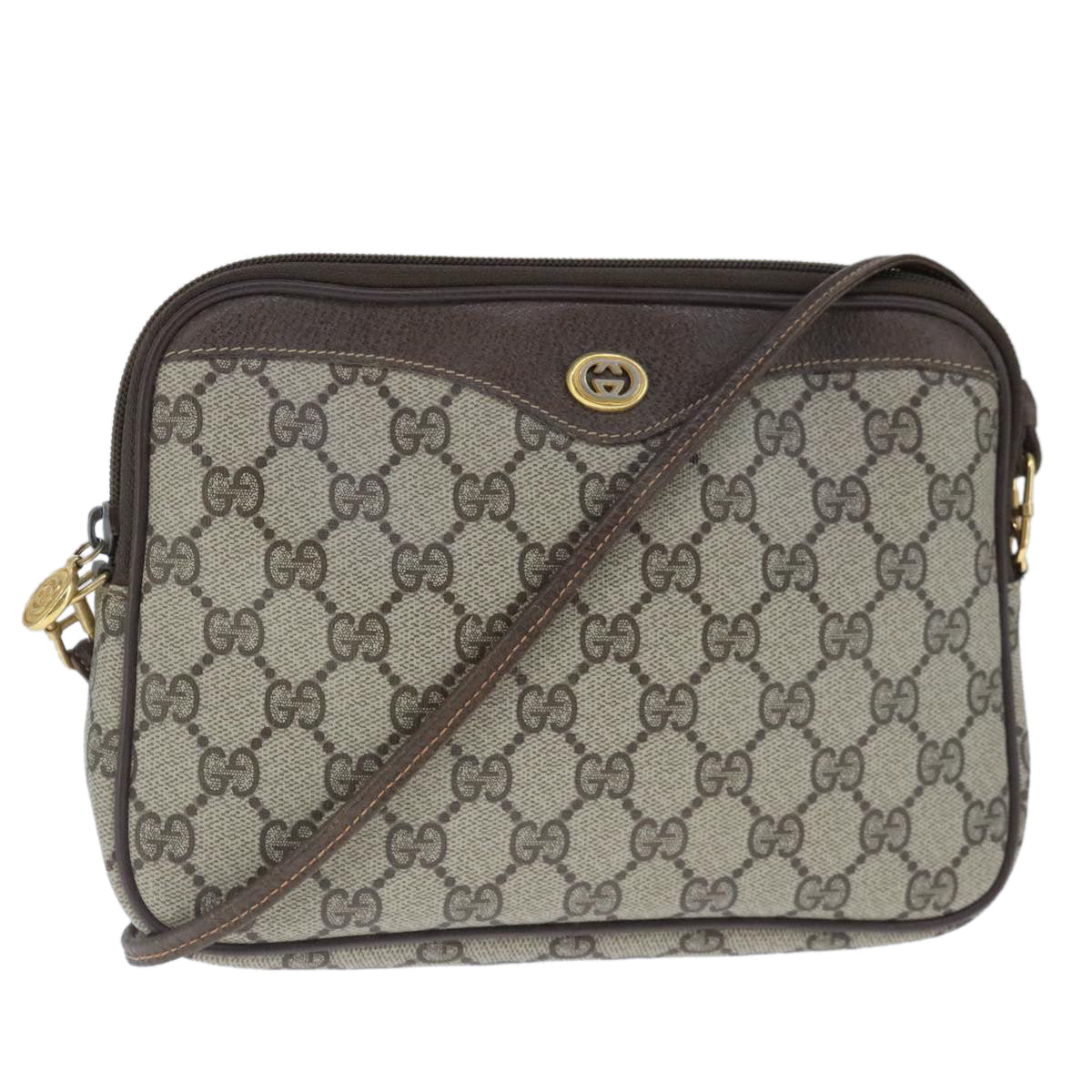 GUCCI GG Supreme Shoulder Bag PVC Leather Beige Gold 97 02 068 ep6599