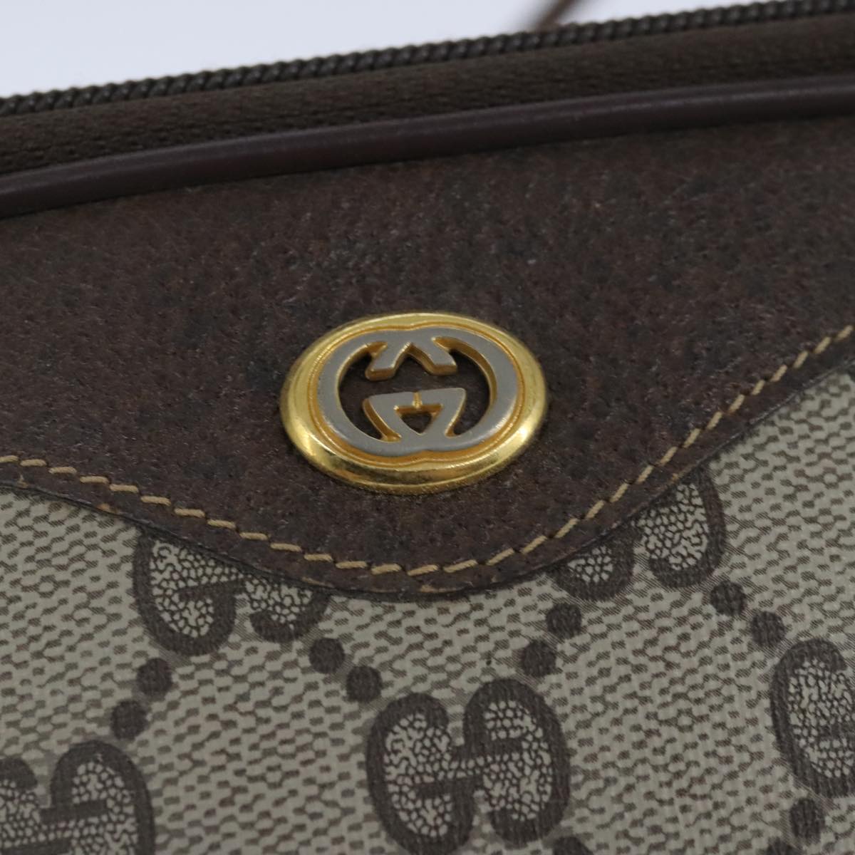 GUCCI GG Supreme Shoulder Bag PVC Leather Beige Gold 97 02 068 ep6599