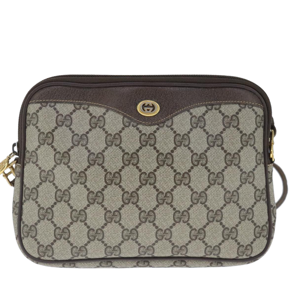 GUCCI GG Supreme Shoulder Bag PVC Leather Beige Gold 97 02 068 ep6599