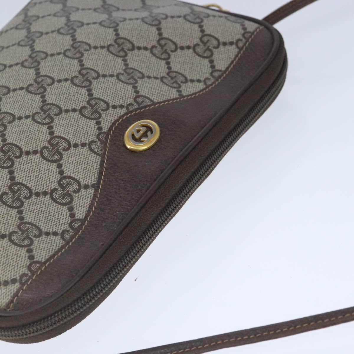 GUCCI GG Supreme Shoulder Bag PVC Leather Beige Gold 97 02 068 ep6599