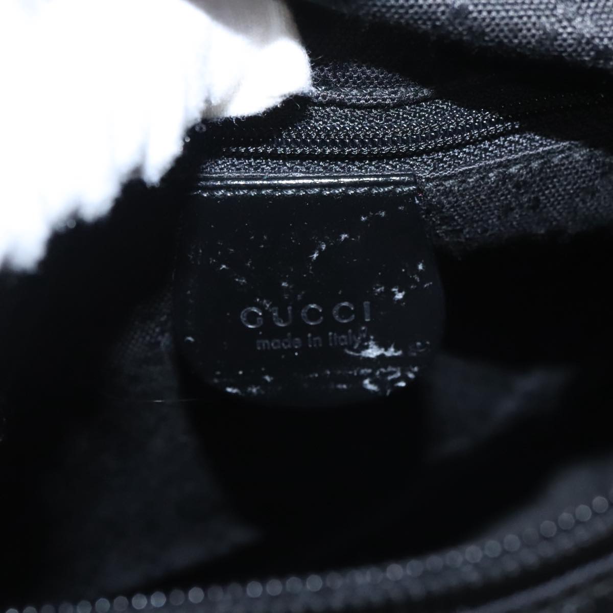 GUCCI Bamboo Hand Bag Nylon 2way Black Silver 000 2058 0509 5 ep6601