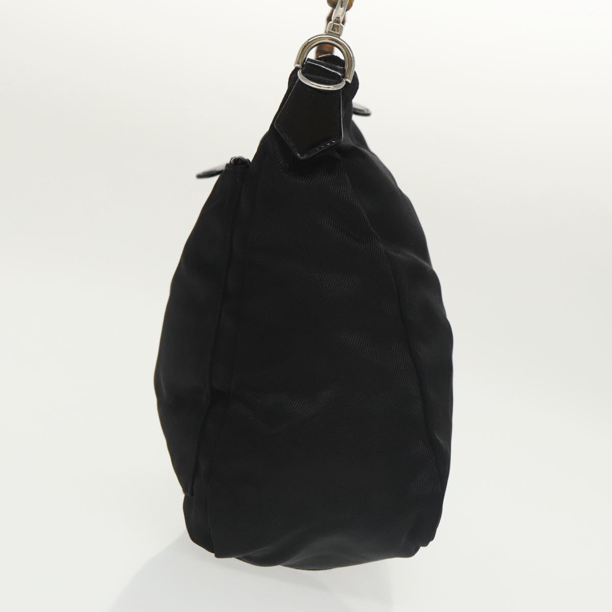 GUCCI Bamboo Hand Bag Nylon 2way Black Silver 000 2058 0509 5 ep6601