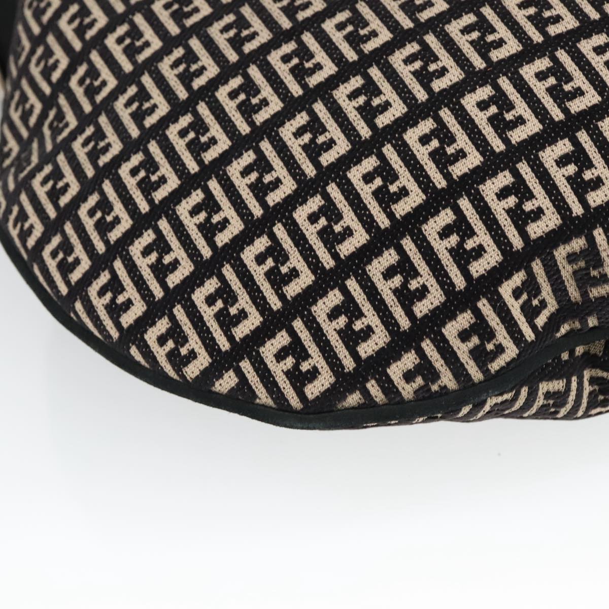 FENDI Zucchino Canvas Shoulder Bag Black ep6606