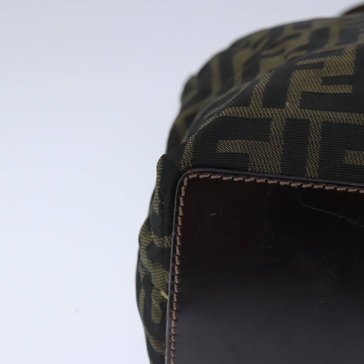 FENDI Zucca Canvas Hand Bag Brown Black ep6607