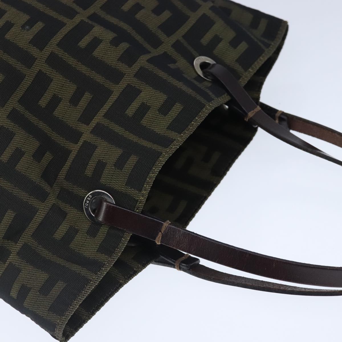 FENDI Zucca Canvas Hand Bag Brown Black ep6607