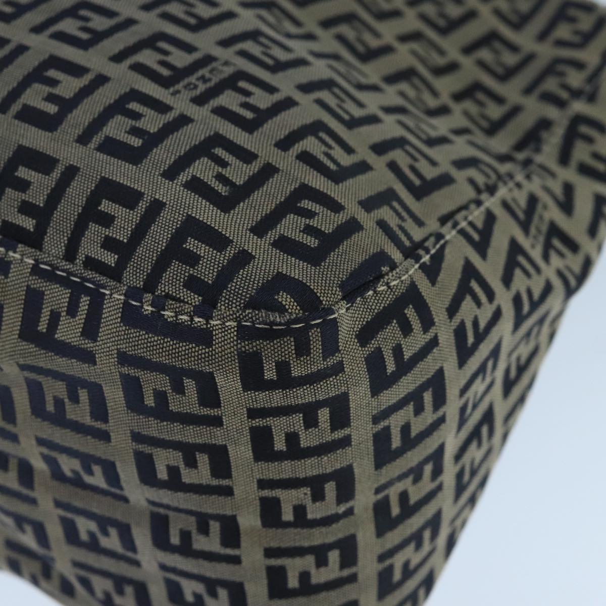 FENDI Zucchino Canvas Mamma Baguette Shoulder Bag Navy Silver ep6613