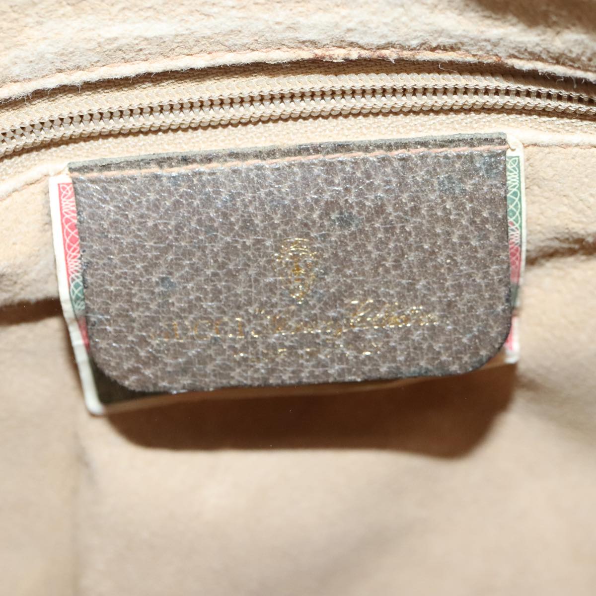GUCCI GG Supreme Web Sherry Line Shoulder Bag PVC Leather Beige ep6616