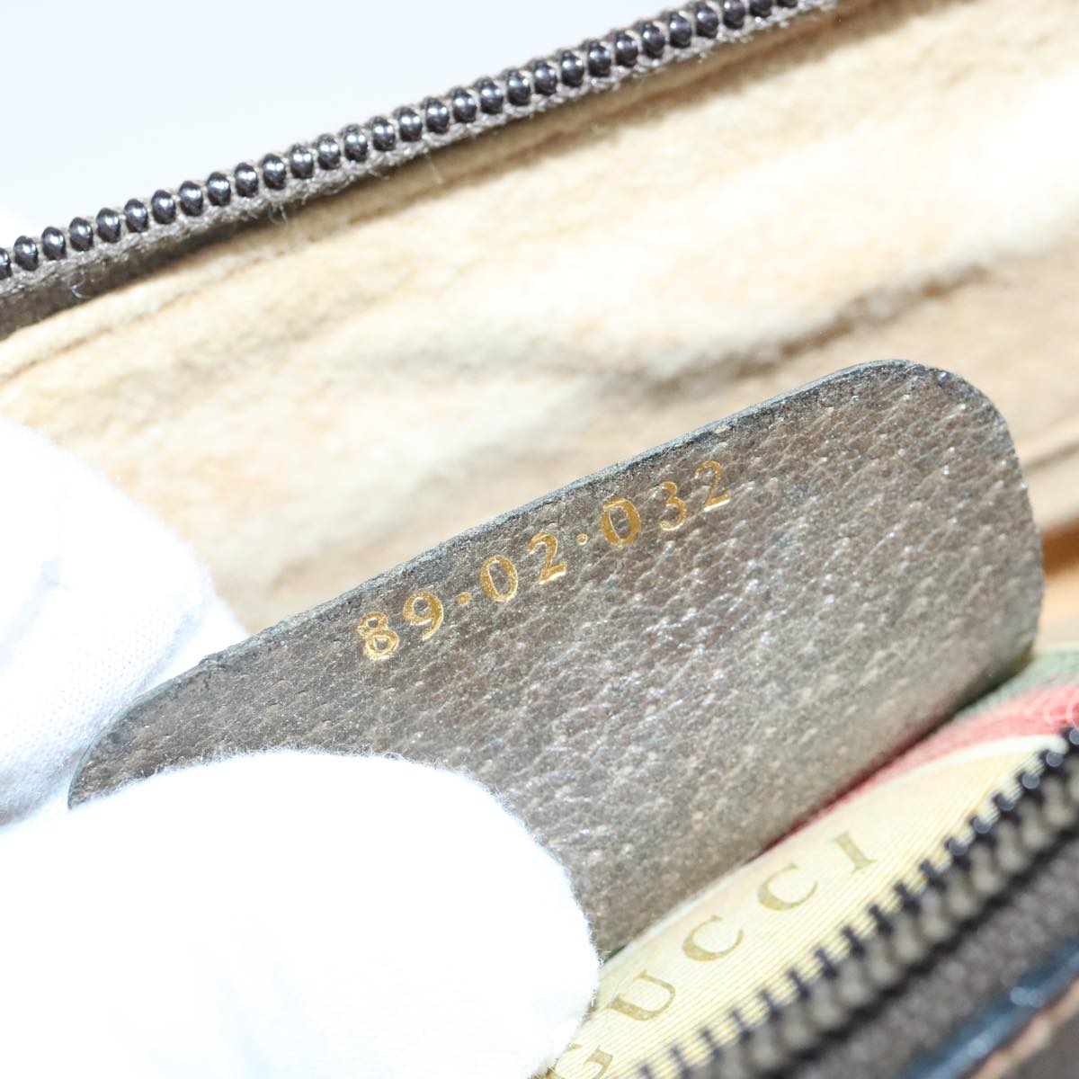 GUCCI GG Supreme Web Sherry Line Shoulder Bag PVC Leather Beige ep6616