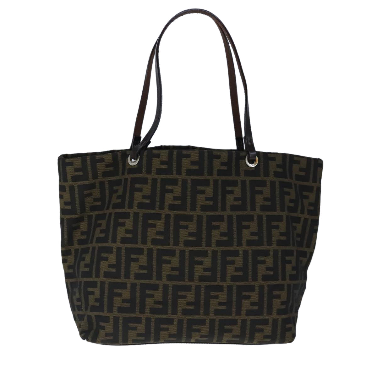 FENDI Zucca Canvas Tote Bag Brown Black ep6620