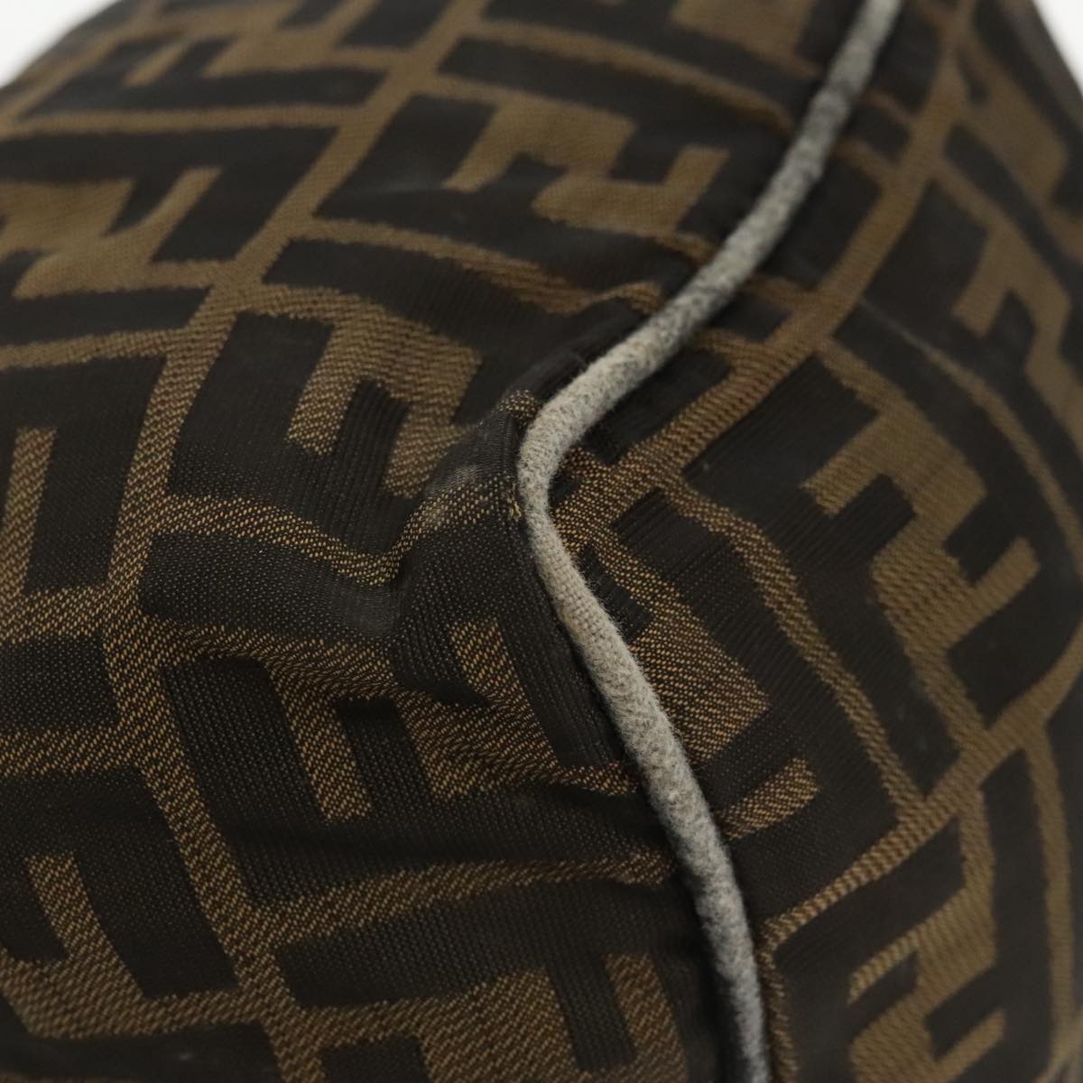FENDI Zucca Canvas Hand Bag Brown Black Silver ep6629