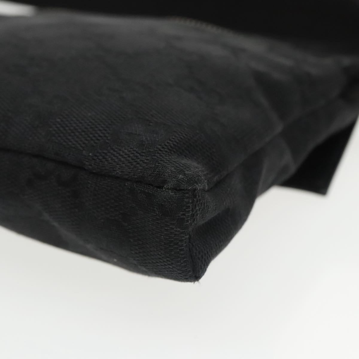 GUCCI GG Canvas Waist bag Black Silver 28566 ep6648