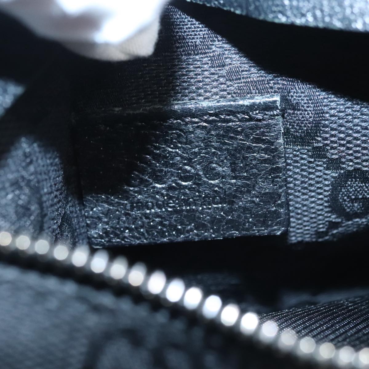 GUCCI GG Canvas Waist bag Black Silver 28566 ep6648
