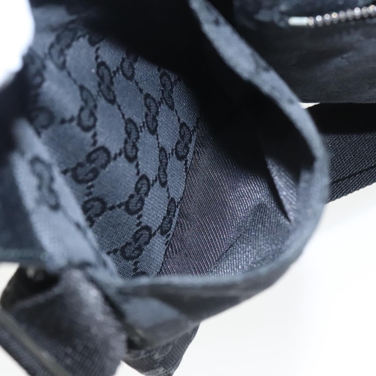 GUCCI GG Canvas Waist bag Black Silver 28566 ep6648