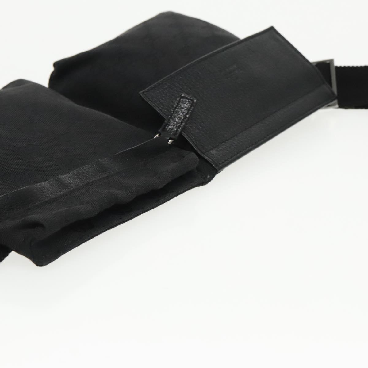 GUCCI GG Canvas Waist bag Black Silver 28566 ep6648