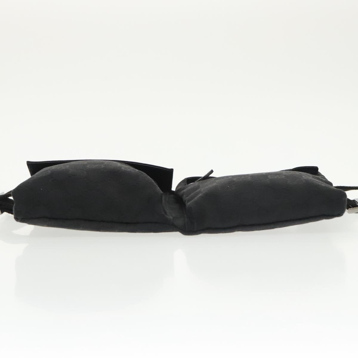 GUCCI GG Canvas Waist bag Black Silver 28566 ep6648