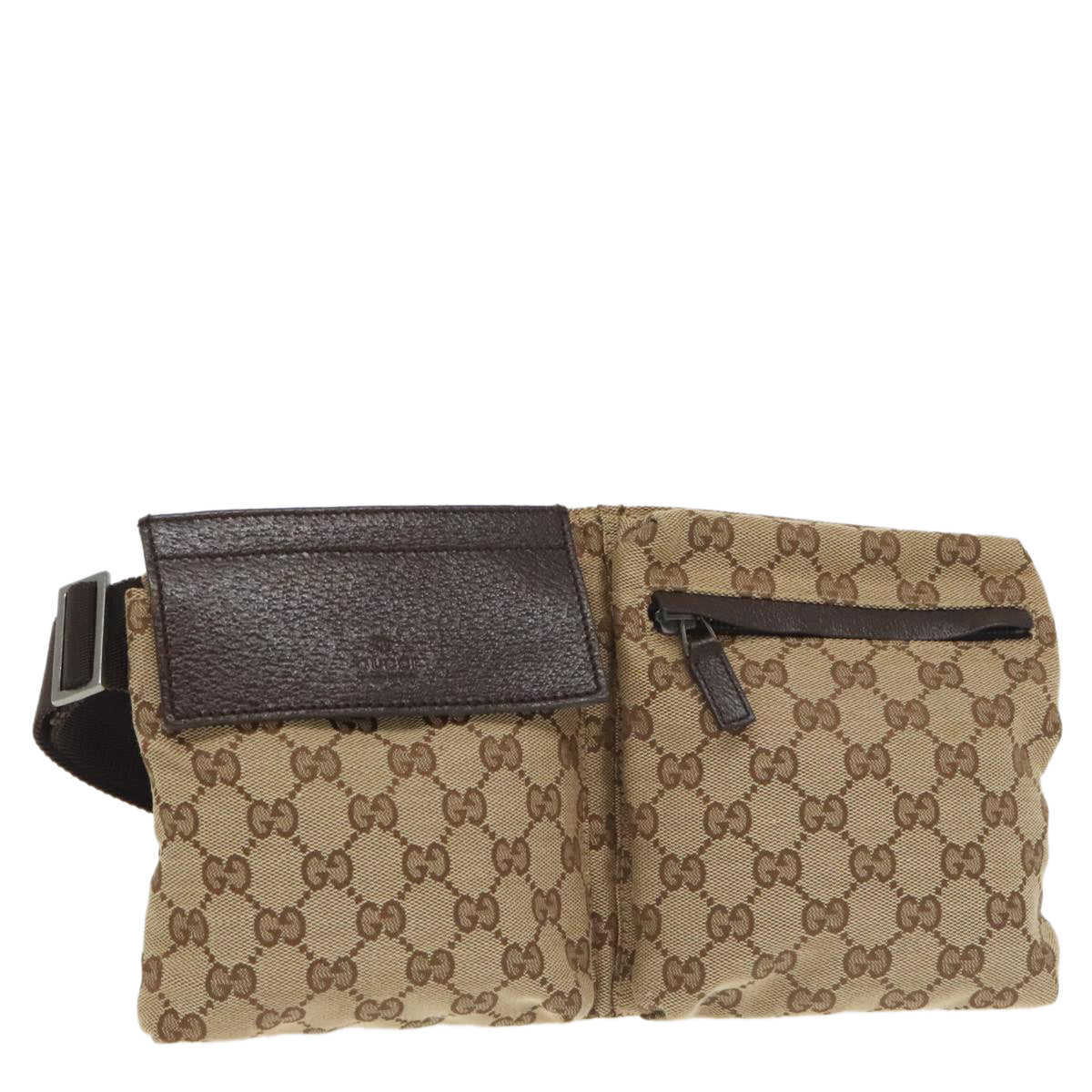 GUCCI GG Canvas Waist bag Beige Silver 28566 ep6652
