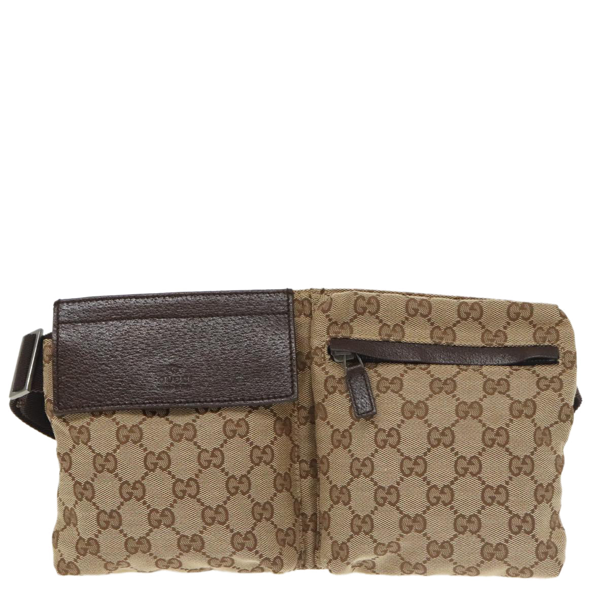 GUCCI GG Canvas Waist bag Beige Silver 28566 ep6652