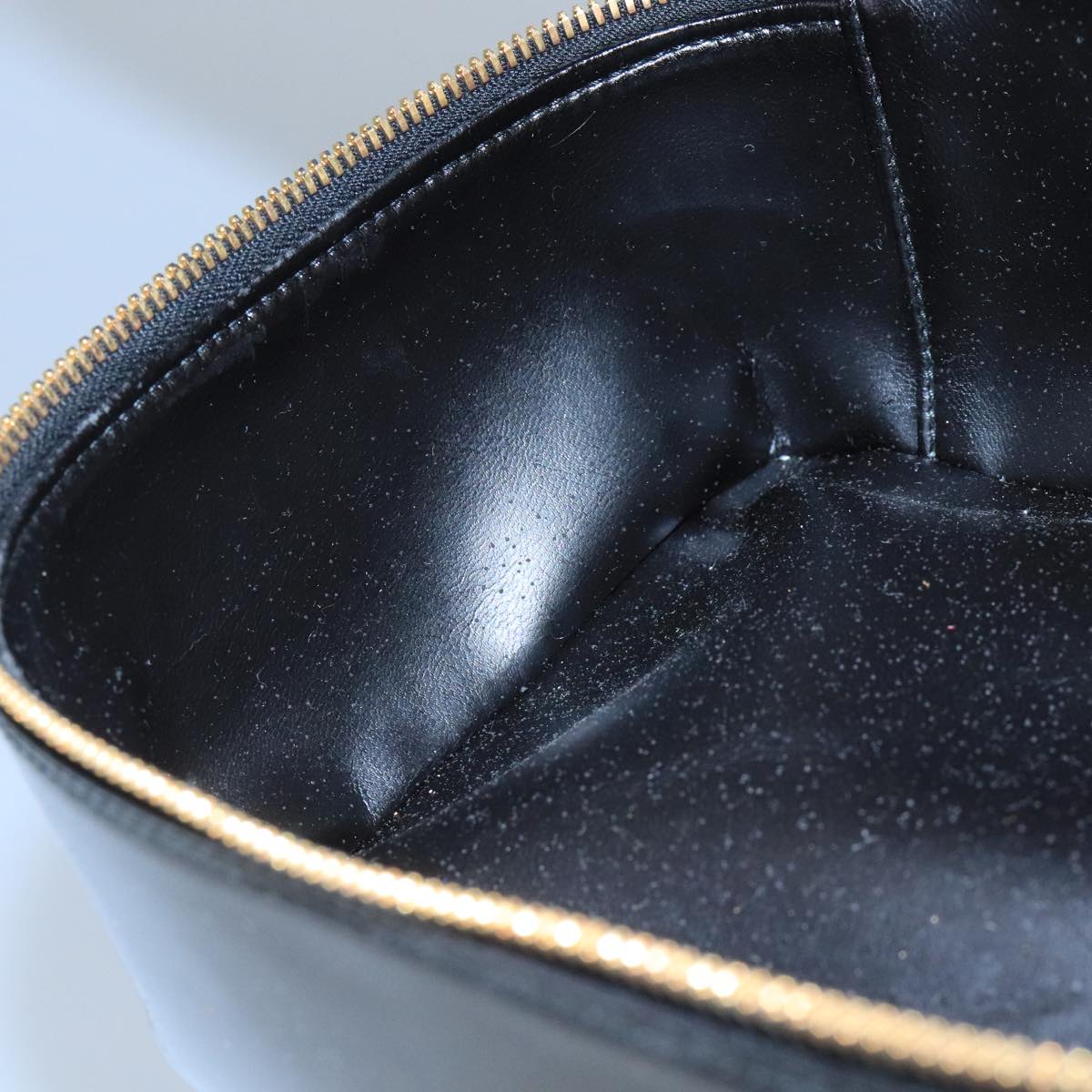 GUCCI Bamboo Vanity Hand Bag Patent leather Black 032 1956 0150 ep6663