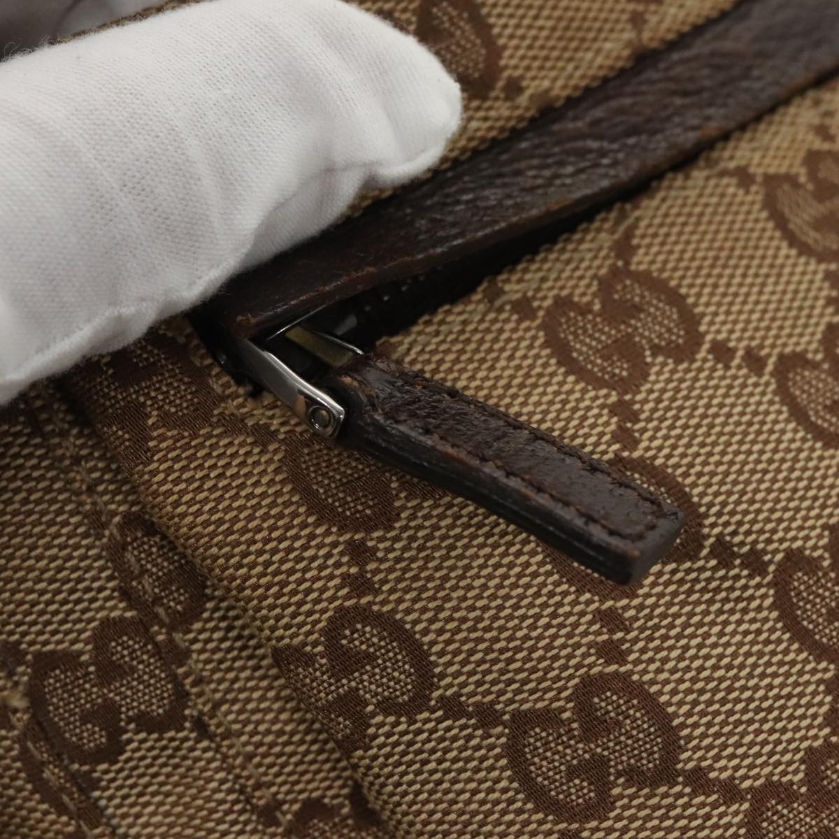GUCCI GG Canvas Waist bag Beige Silver 28566 ep6664