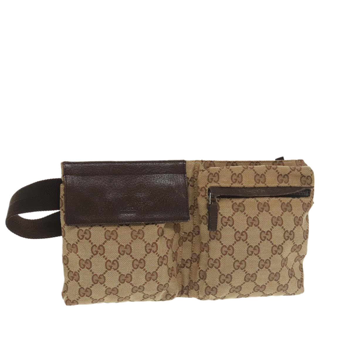 GUCCI GG Canvas Waist bag Beige Silver 28566 ep6664