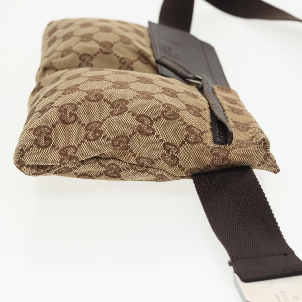 GUCCI GG Canvas Waist bag Beige Silver 28566 ep6664