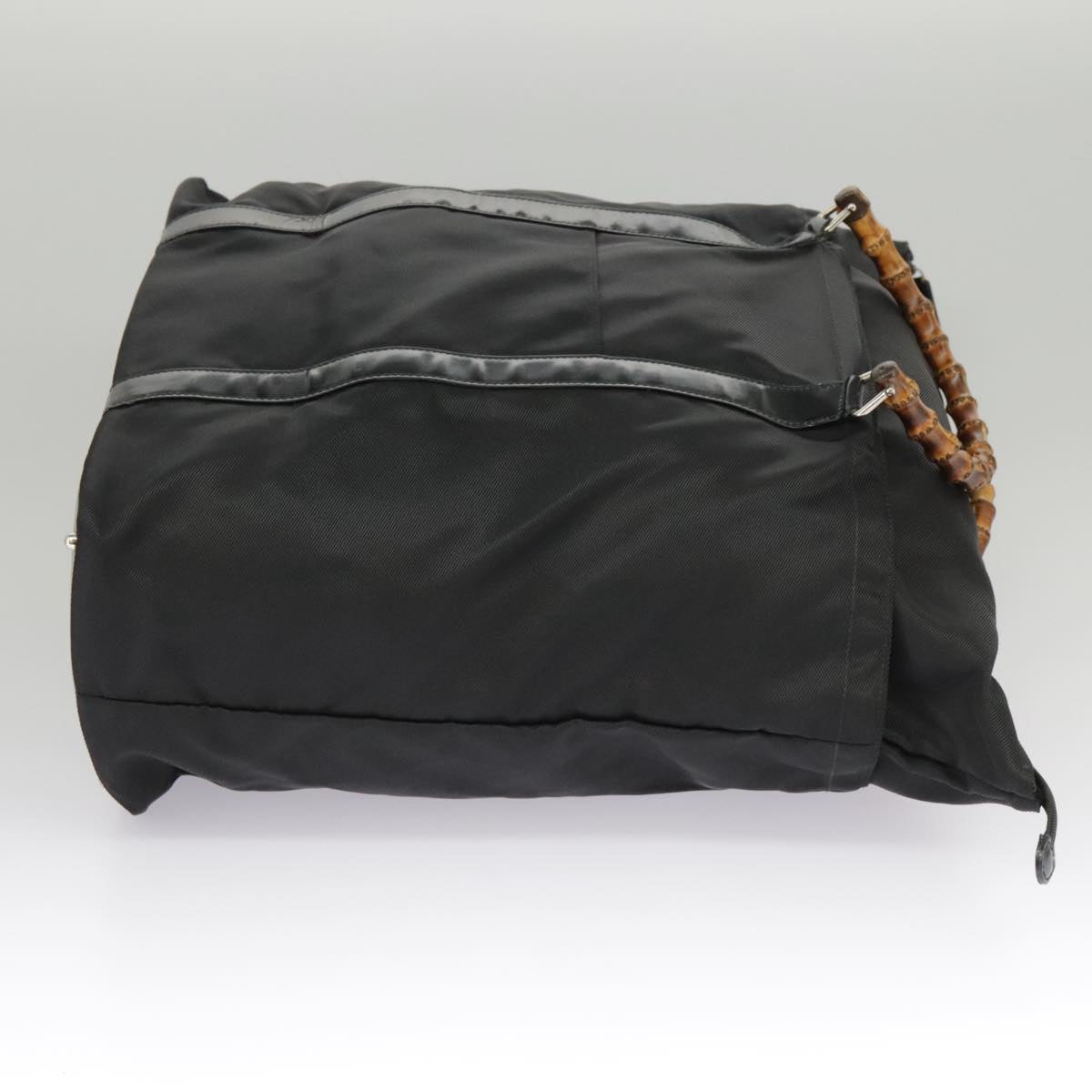 GUCCI Bamboo Hand Bag Nylon Black Silver 002 2058 0412 5 ep6674