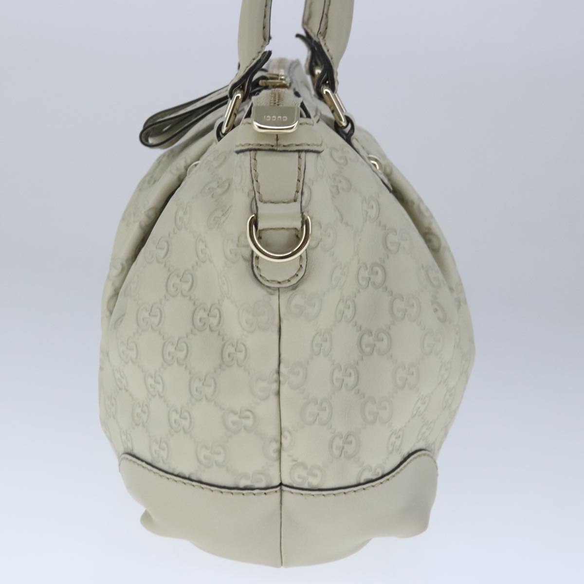 GUCCI Guccissima GG Sukey Hand Bag Leather White ep6679