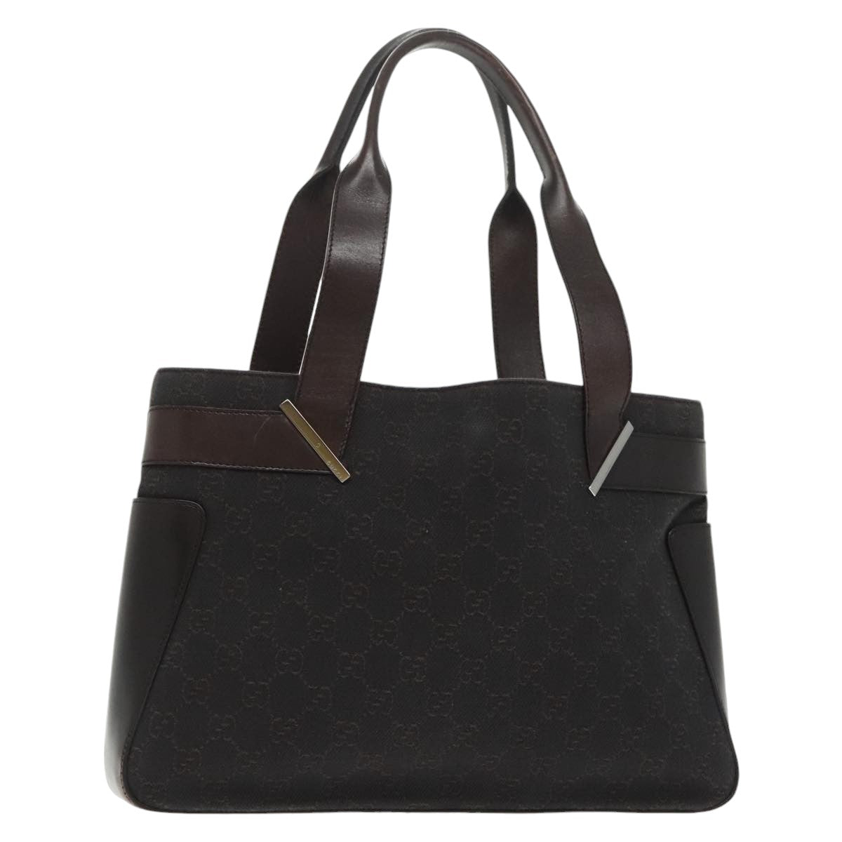 GUCCI GG Canvas Tote Bag Silver Brown 73983 ep6697