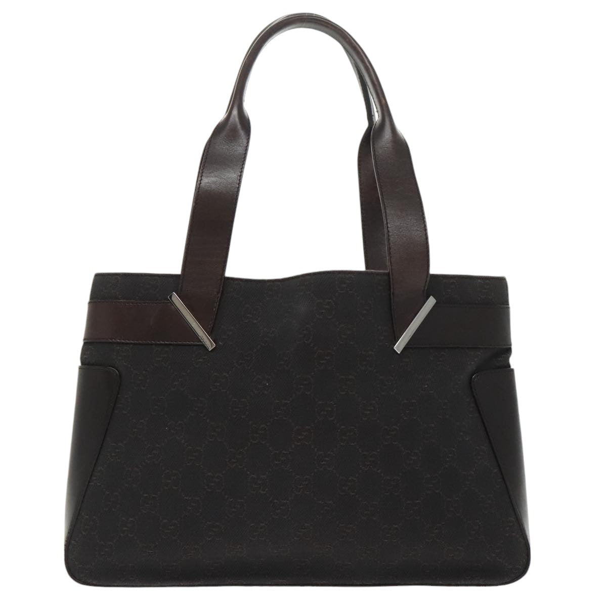GUCCI GG Canvas Tote Bag Silver Brown 73983 ep6697