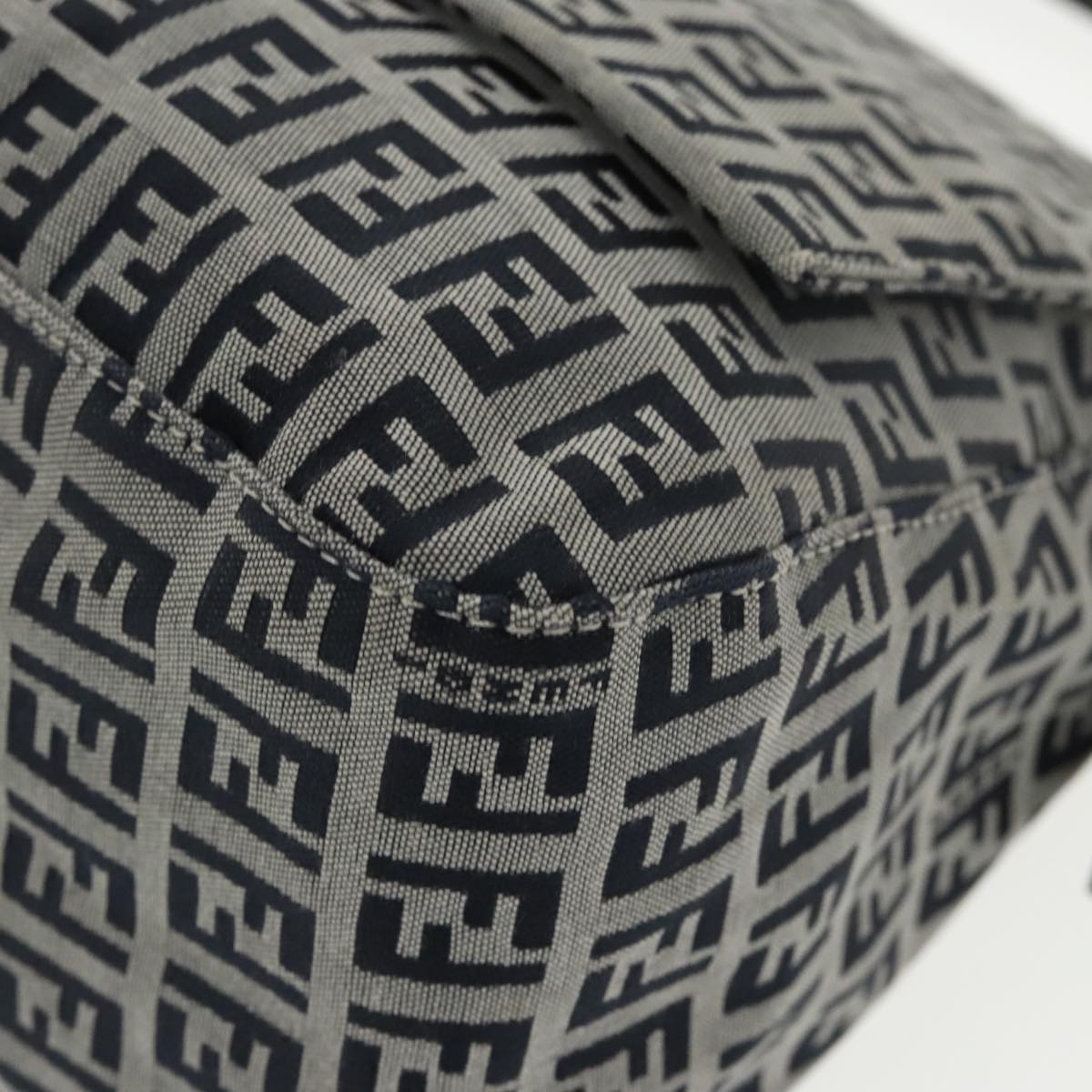 FENDI Zucchino Canvas Mamma Baguette Shoulder Bag Navy ep6716