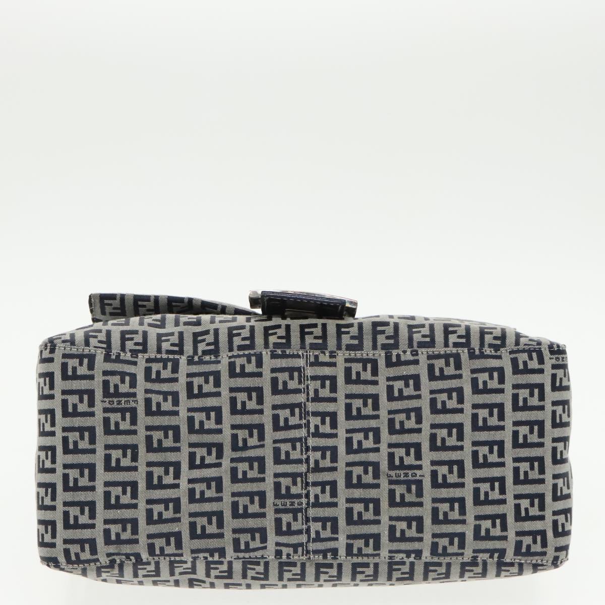FENDI Zucchino Canvas Mamma Baguette Shoulder Bag Navy ep6716