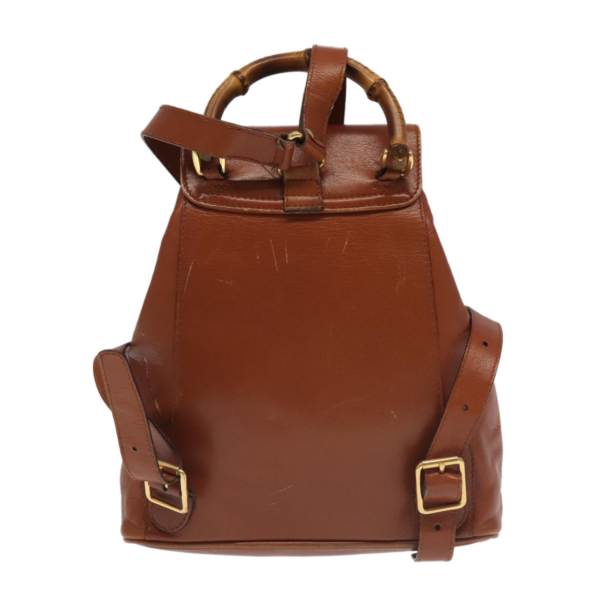 GUCCI Bamboo Backpack Leather Brown Gold 003 3444 0030 ep6741