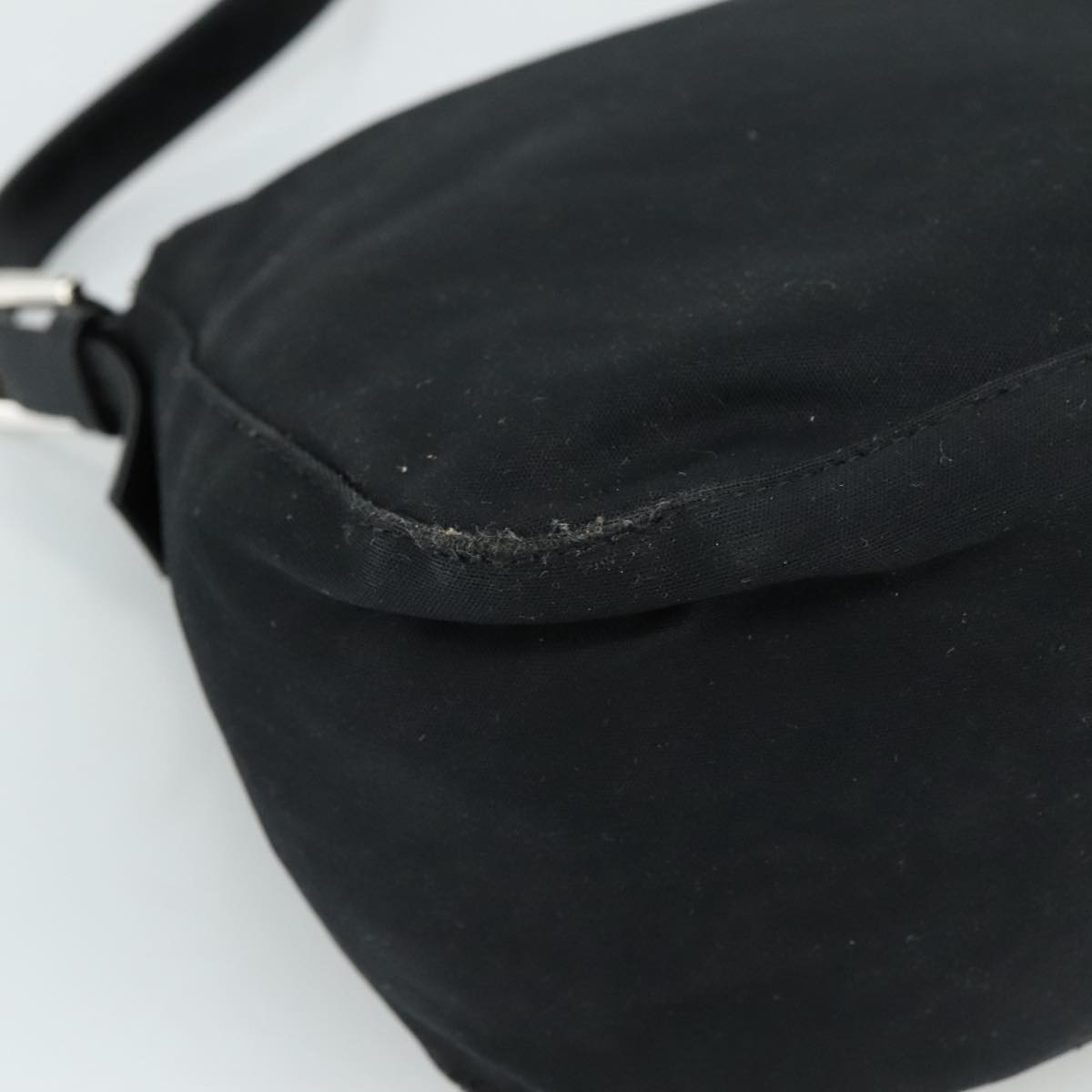 FENDI Mamma Baguette Shoulder Bag Nylon Black Silver ep6902