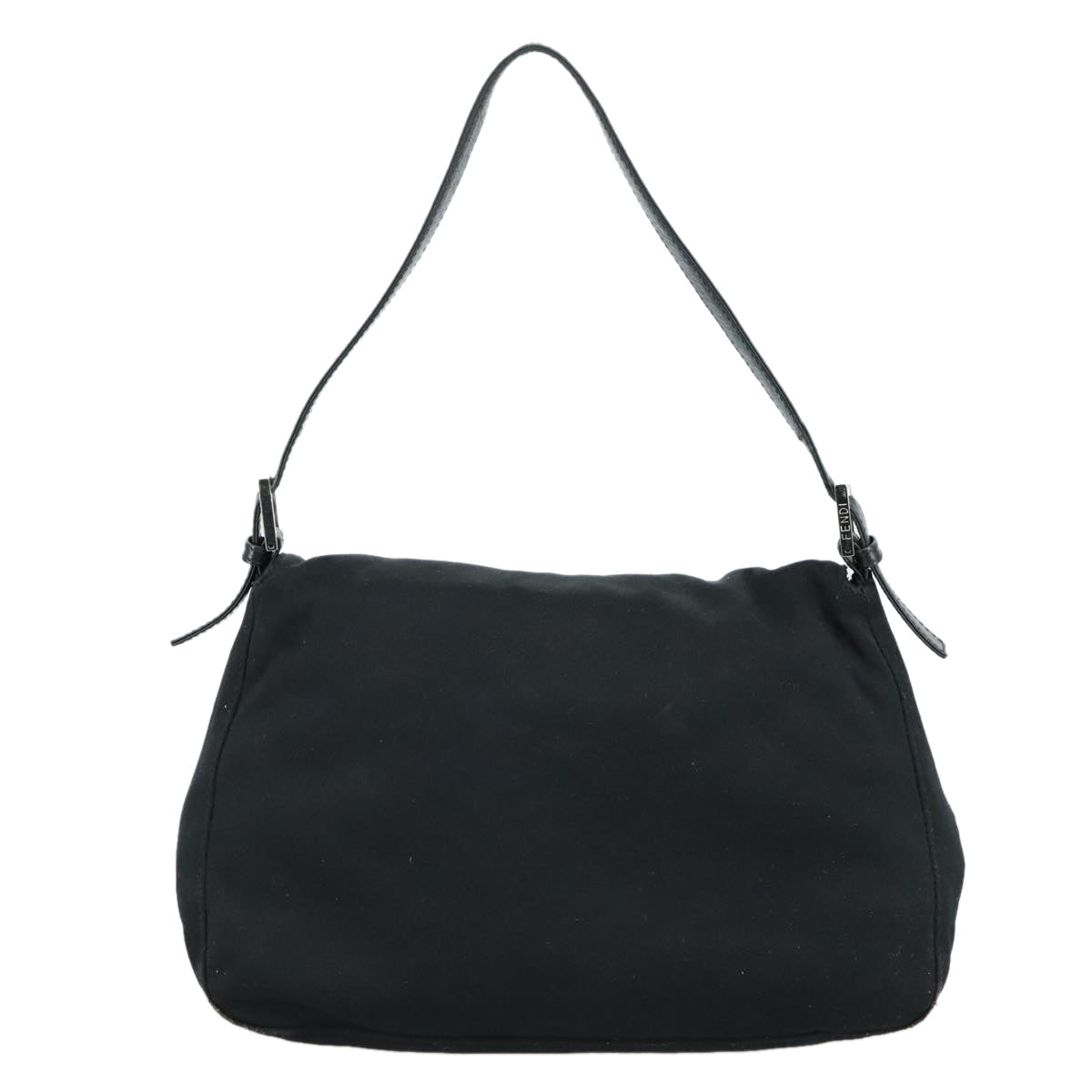 FENDI Mamma Baguette Shoulder Bag Nylon Black Silver ep6902