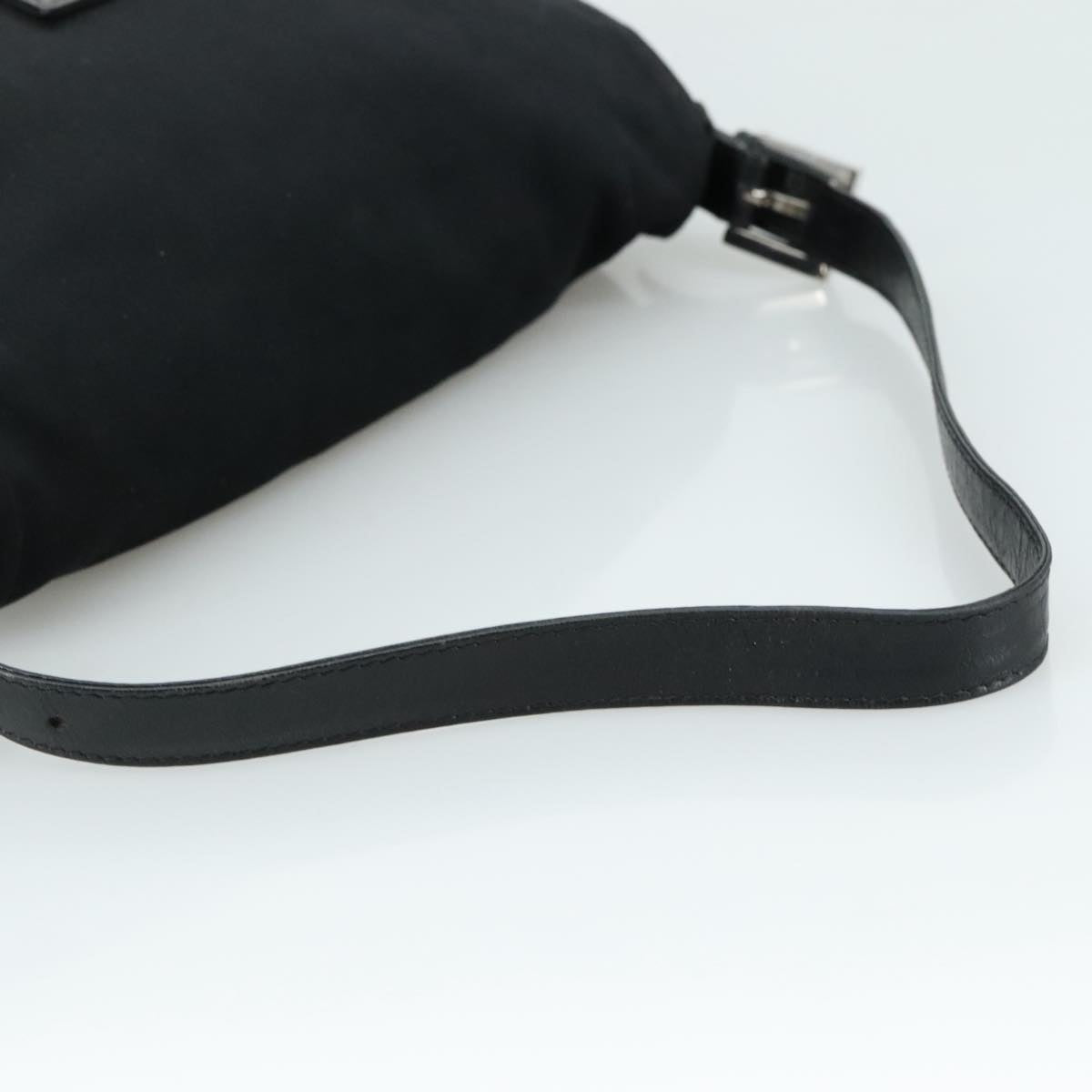FENDI Mamma Baguette Shoulder Bag Nylon Black Silver ep6902