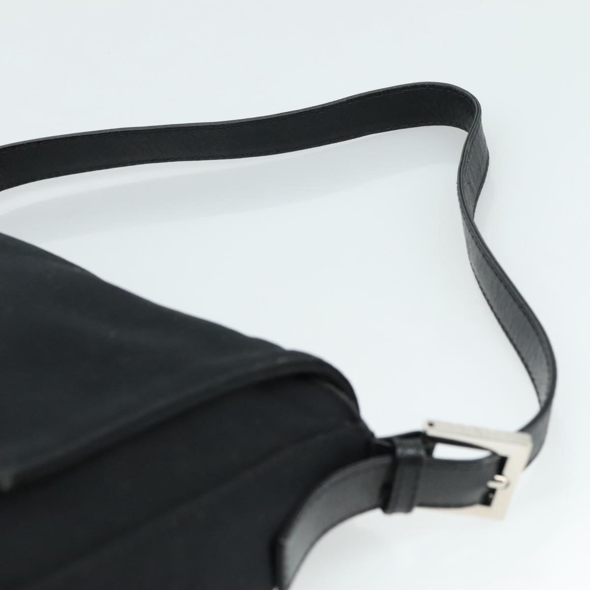 FENDI Mamma Baguette Shoulder Bag Nylon Black Silver ep6902