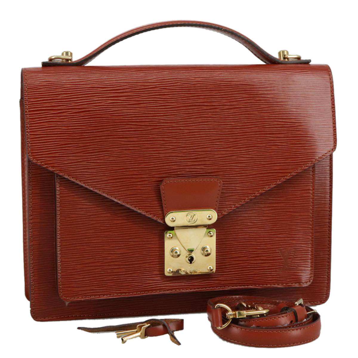 LOUIS VUITTON Epi Monceau 28 Hand Bag Brown M52123 LV ep6907