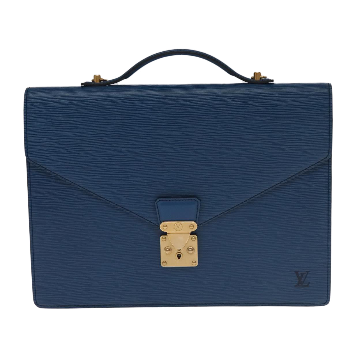 LOUIS VUITTON Epi Porte Documents Bandouliere Bag Toledo Blue LV ep6912