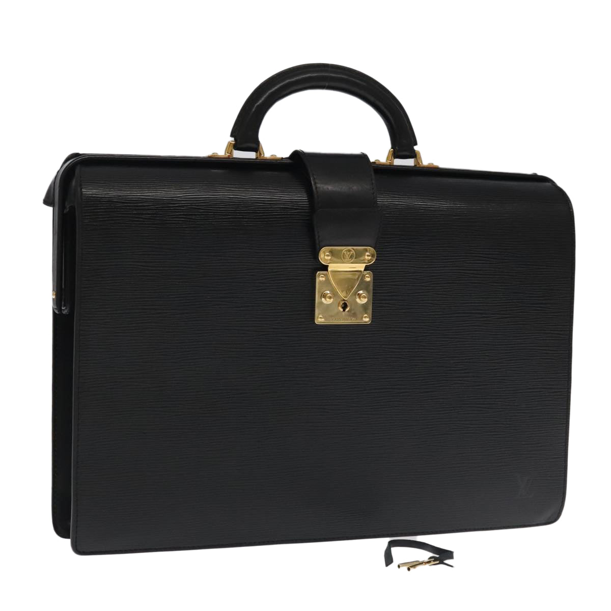 LOUIS VUITTON Epi Serviette Fermoir Business Bag Black M54352 LV ep6933