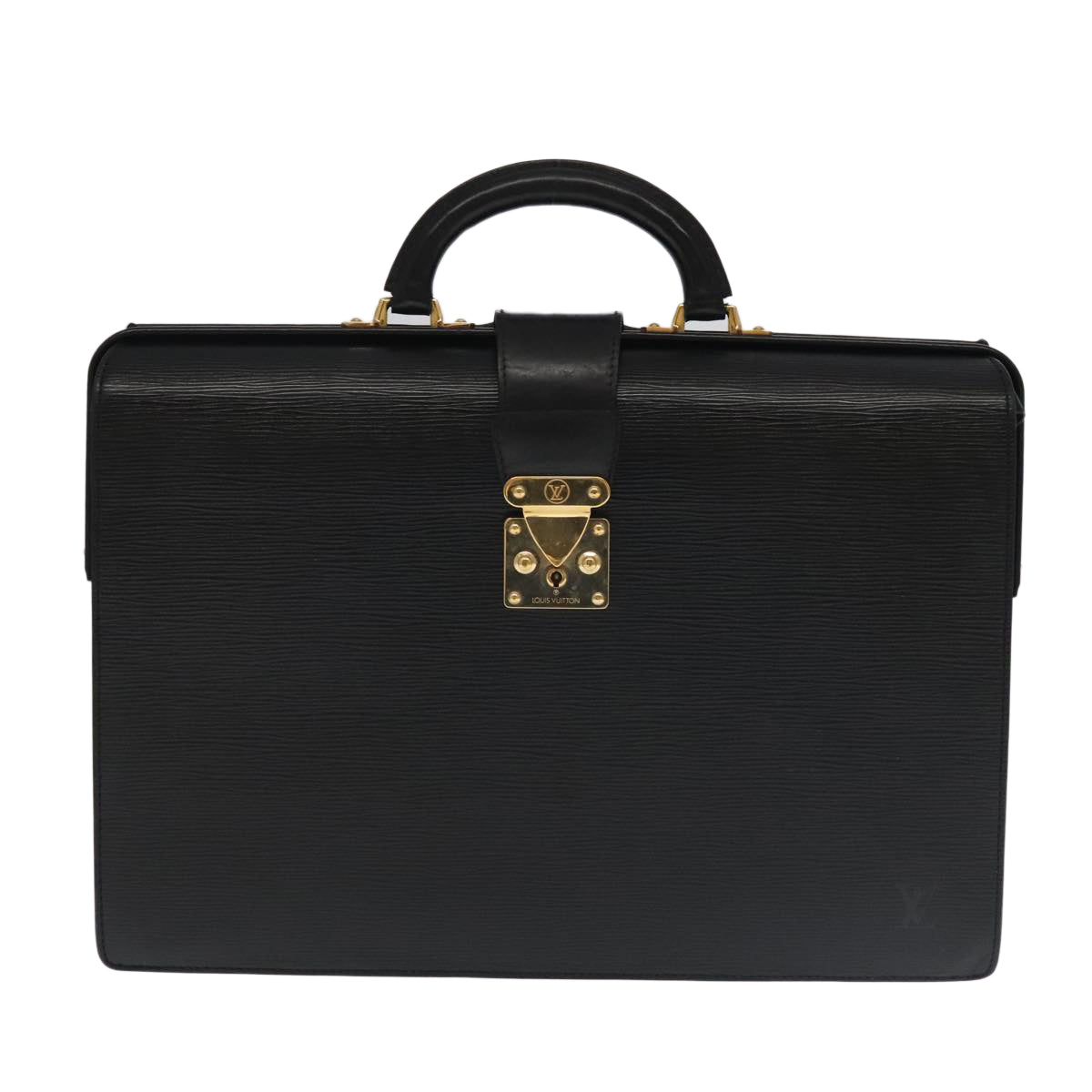 LOUIS VUITTON Epi Serviette Fermoir Business Bag Black M54352 LV ep6933