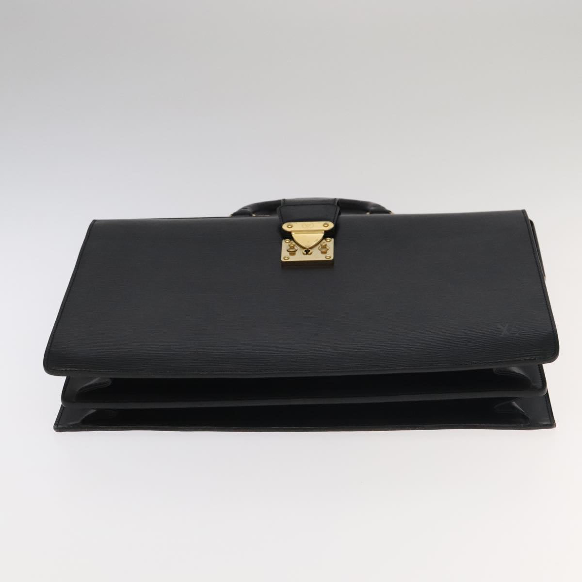 LOUIS VUITTON Epi Serviette Fermoir Business Bag Black M54352 LV ep6933