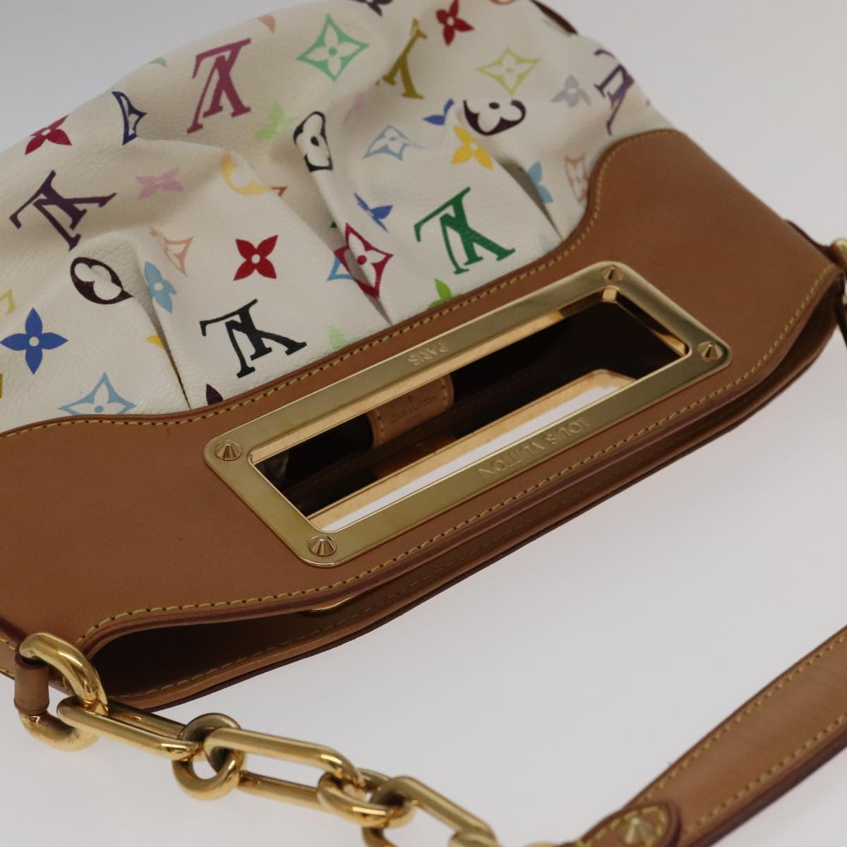 LOUIS VUITTON Monogram Multicolor Judy PM Shoulder Bag White M40257 ep6964