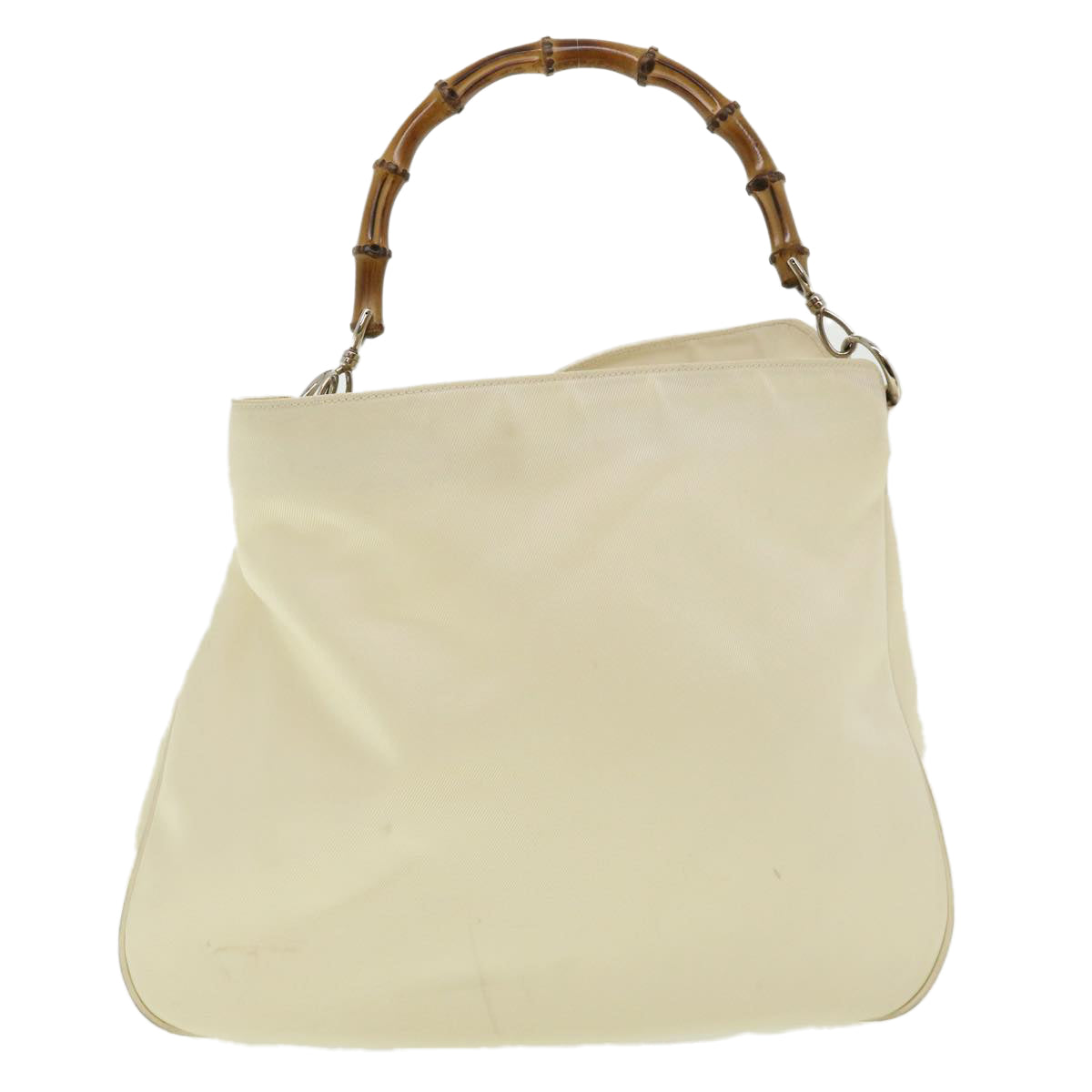 GUCCI Bamboo Shoulder Bag Canvas 2way White 1577 ep700
